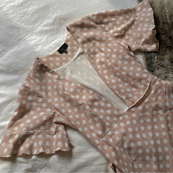 Majorelle Polka Dot Deep V-Neck Wrap Dress - Picture 3 of 6